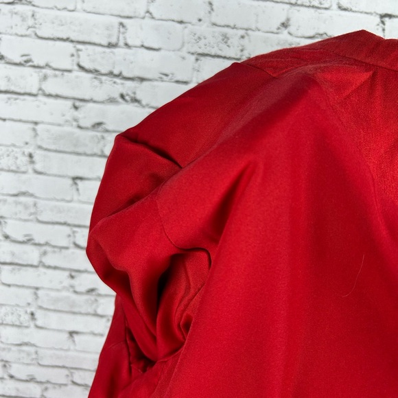 Vintage red elongated 10% wool blazer with 2 pockets & shoulder pads size: 5/6 - Picture 10 of 12